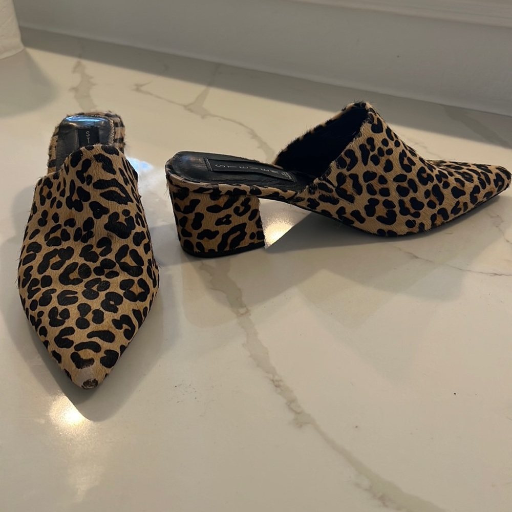 Steven by Steve Madden Shaw Leopard Calf Hair Mule